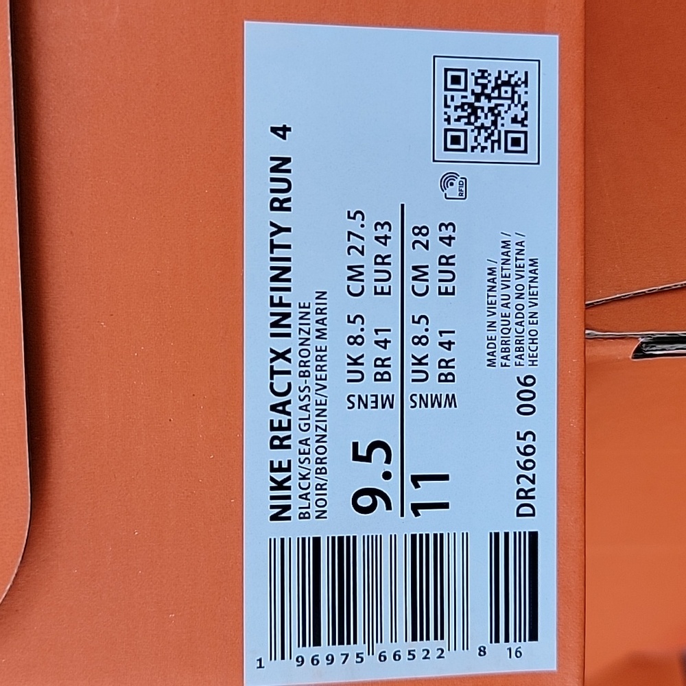 Nike Reactx Infinity Run 4 Black/sea Glass-Bronzine DR665 006 - Picture 15 of 16